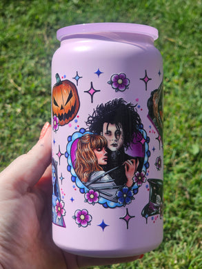 16oz UV DTF TIM BURTON MOVIES Purple  Insulated Can Tumbler