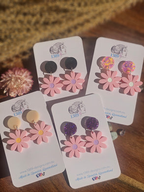 Pink Daisy Dangle Earrings (Assorted)