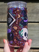 Load image into Gallery viewer, 16oz UV DTF WITCHY SPELLS Rhinestone Snowglobe Can &quot;Glass&quot;