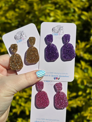 Plain Jane Dangle Earrings (Assorted Glitter Colours)