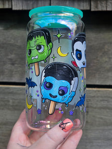 16oz UV DTF The HALLOWEEN OGs POPSICLE Iridescent Can Glass