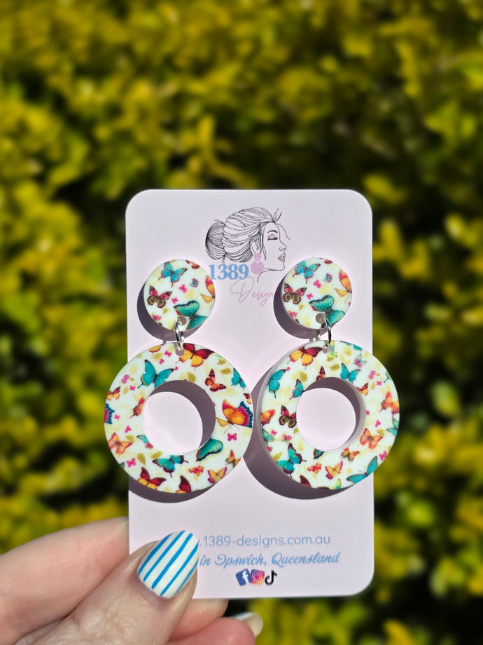 Butterfly Print Dangle Earrings