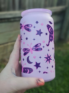 16oz UV DTF CELESTIAL Purple Insulated Can Tumbler