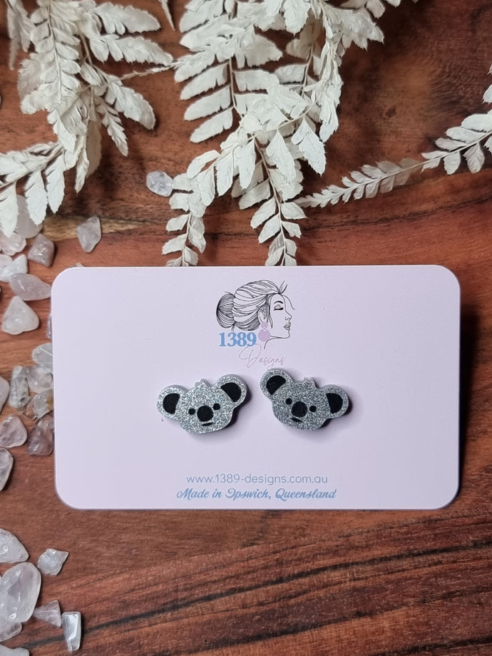 KOALA (painted) Stud Earrings