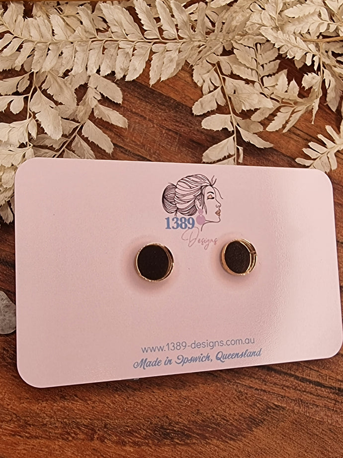 Tiny ROSE GOLD MIRROR Circle Stud Earrings