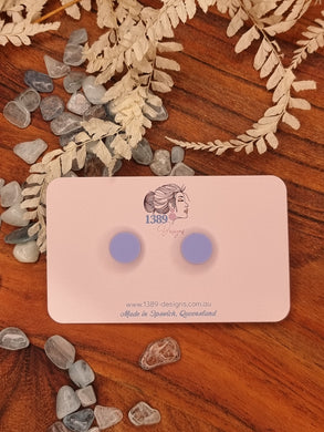 Mini BLUE/PURPLE PASTEL Circle Stud Earrings