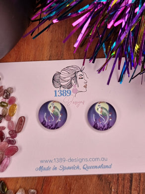 Regular JACK as SANTA Glass Dome Stud Earrings