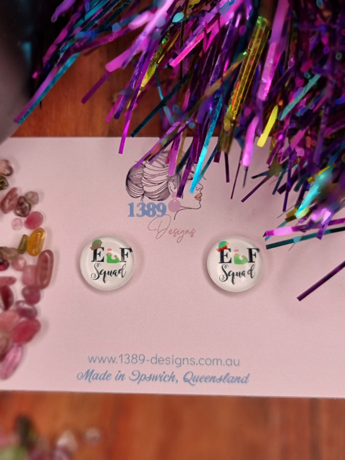 Mini ELF SQUAD Glass Dome Stud Earrings