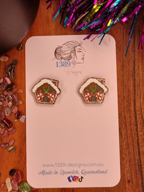 GINGERBREAD HOUSE Stud Earrings