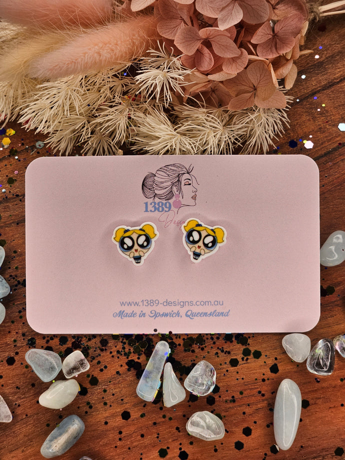 Regular BUBBLES (Powerpuff Girls) Stud Earrings