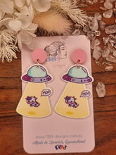 Load image into Gallery viewer, AN ALIEN ABDUCTION Dangle Earrings