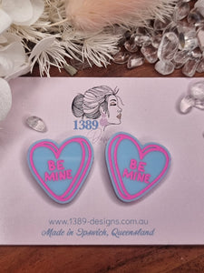 Large VALENTINE CANDY HEART Stud Earrings