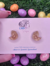 Load image into Gallery viewer, Regular HONEY MARBLE EASTER CHICKENS (hand-painted) Stud Earrings