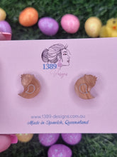 Load image into Gallery viewer, Regular HONEY MARBLE EASTER CHICKENS (hand-painted) Stud Earrings