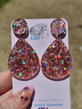 Load image into Gallery viewer, PINK CHUNKY GLITTER Teardrop Dangle Earrings