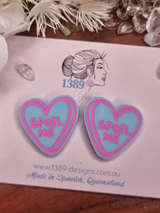 Large VALENTINE CANDY HEART Stud Earrings