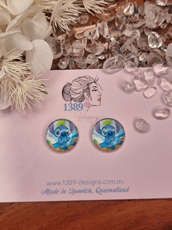 Regular STITCH Glass Dome Stud Earrings