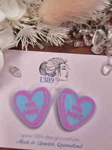 Large VALENTINE CANDY HEART Stud Earrings