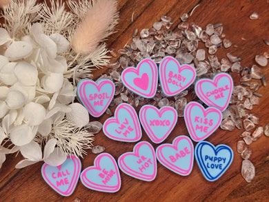Large VALENTINE CANDY HEART Stud Earrings